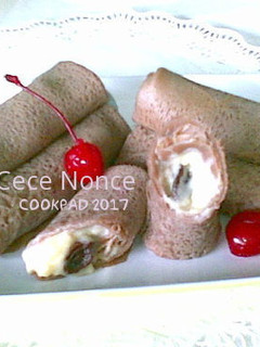 Foto resep Crepe Coklat isi Vla Kismis