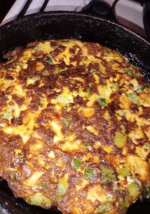 Una foto de Tortilla de zapallitos y papas