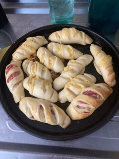 Una foto de Pan casero de queso y jamón