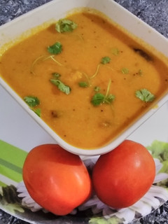 திடீர் தக்காளி சாம்பார்🍅 (Thideer thakkaali sambar recipe in tamil) செய்முறை முக்கிய புகைப்படம்