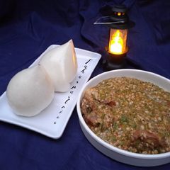 Tuwo with Okro soup A picture of Tuwo with Okro soup.