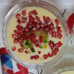 A picture of Custard With Fruits stuffed Bread Balls.