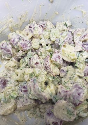 A picture of Dill potato salad.