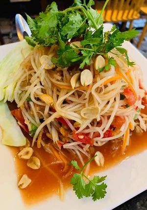 Hình của món Gỏi đu đu thái lan.