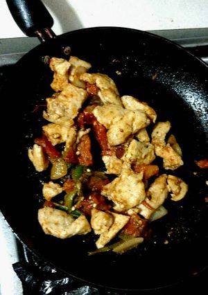 Una foto de Fajitas de pollo a la mexicana