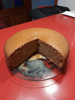 Una foto de Torta esponjosa de chocolate sin manteca ni huevos