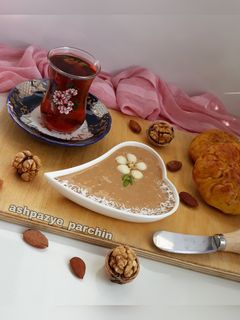 عکسی از دستور کرم بادام و ارده 🌸