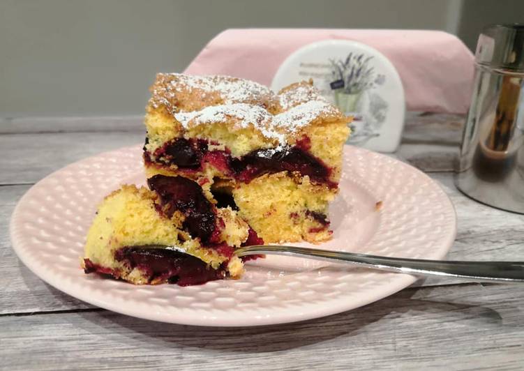Glutén- és tejmentes kevert szilvás sütemény recept foto