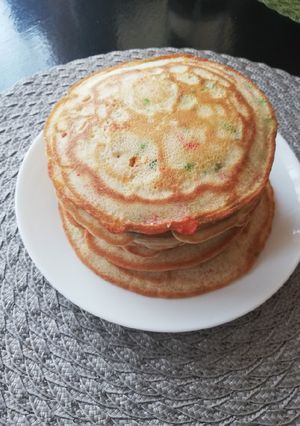 A picture of Funfetti vanilla pancakes.