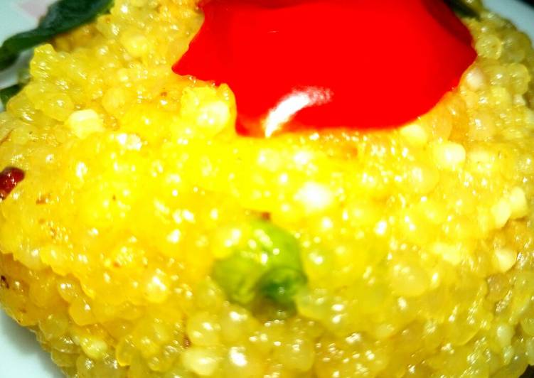 Sabudana(Topioca pearls) Khichdi with Soya Chunks