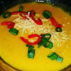 Spicy pumpkin soup A picture of Spicy pumpkin soup .
