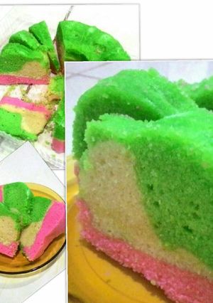 Foto resep bolu rainbow 3 warna