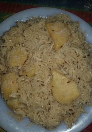 A picture of Zeera rice with potatoes.