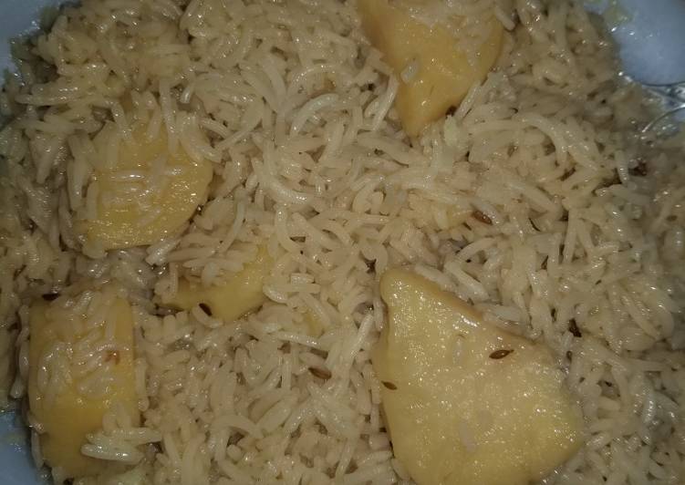 Step-by-Step Guide to Prepare Super Quick Homemade Zeera rice with potatoes