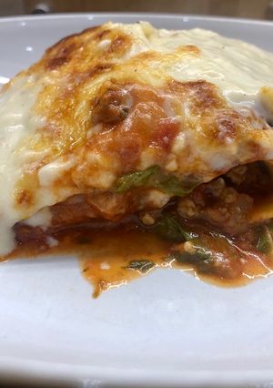 A picture of Lasagne with “Lockdown” Veg #mycookbook.