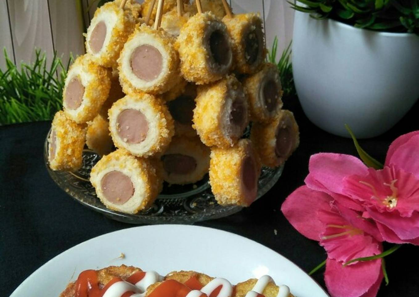 Sate roti sosis