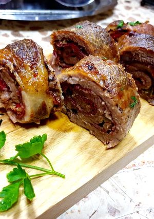 O poză a rețetei Ruladă de ceafă cu bacon și ardei!.