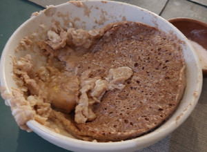 Una foto de Postre flan de 3 ingredientes proteico