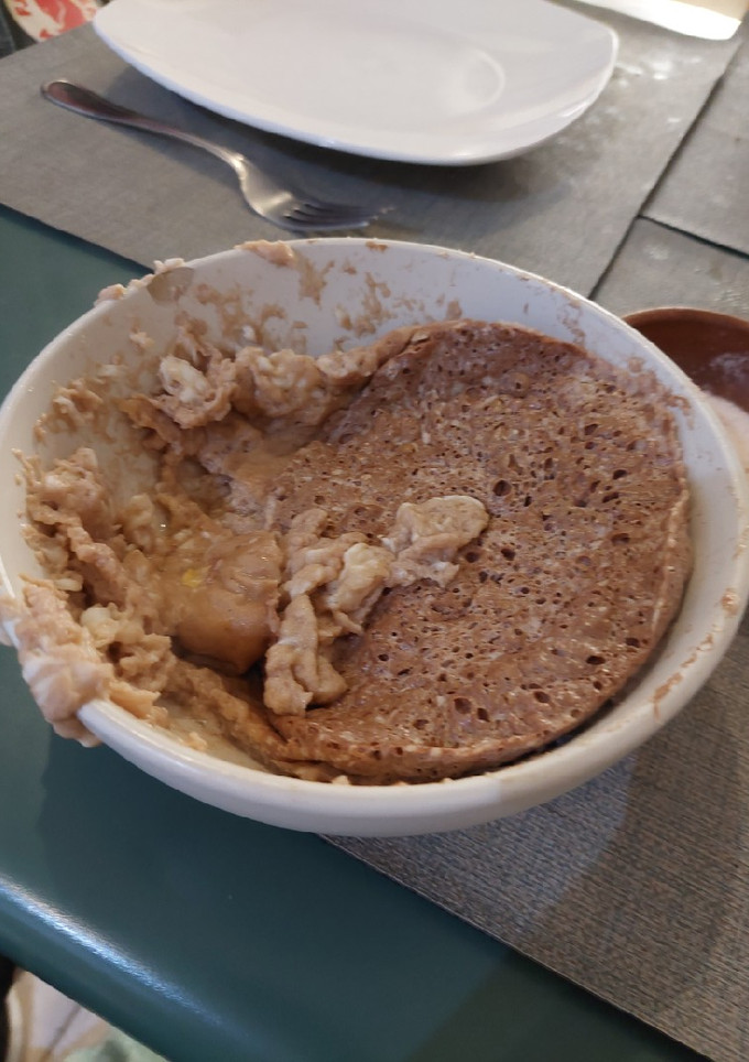 Una foto de Postre flan de 3 ingredientes proteico