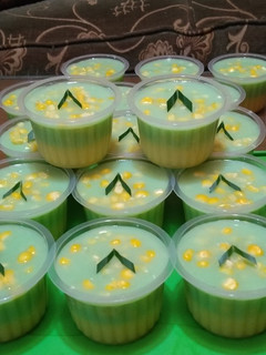 Foto resep Puding jagung pandan