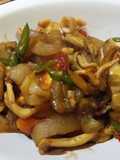 Tumis cumi, cecek n baso pedas