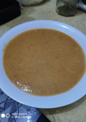 صورة لوصفة شوربه العدس اللذيذه