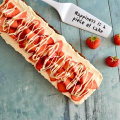 A picture of White Chocolate & Strawberry Cheesecake.
