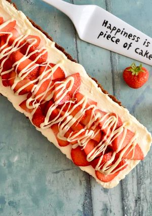 A picture of White Chocolate & Strawberry Cheesecake.