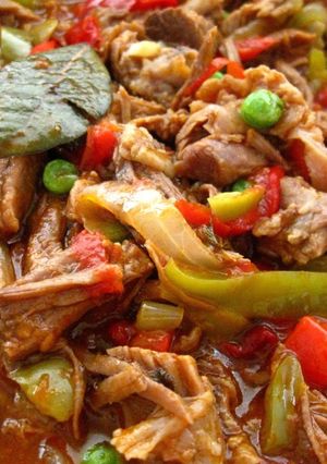 A picture of Ropa Vieja (Cuban Style Stewed Shredded Beef).