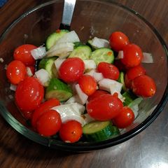 A picture of Cucumber Salad #mommasrecipes.