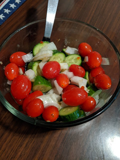 A picture of Cucumber Salad #mommasrecipes.