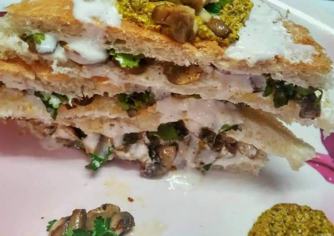 Steps to Prepare Quick Mushroom sandwich with mustard sauce