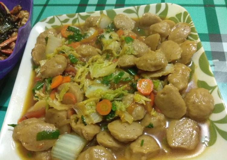 Cara Bikin Baso tumis sawi putih Murah