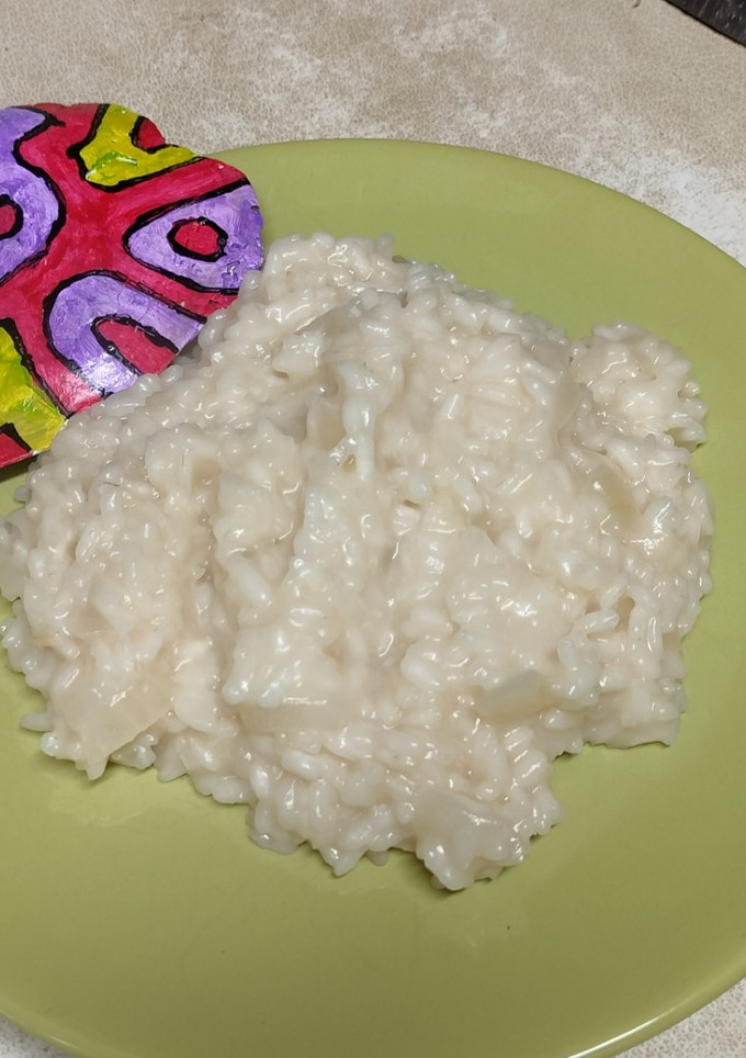 Una foto de Risotto al vino blanco con queso