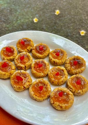 Foto resep Thumbprint Almond Pulp Cookies with Lime Marmalade