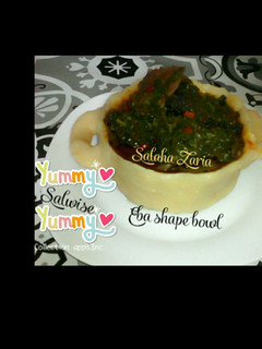 A picture of Eba shape bowl & eforiro.
