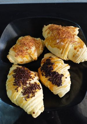Foto resep Roti Croissant isi coklat keju (No Korsvet)