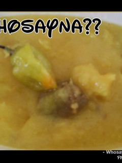 A picture of Whosayna’s Cassava Stew / Mhogo Nyama.