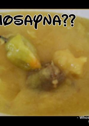 A picture of Whosayna’s Cassava Stew / Mhogo Nyama.