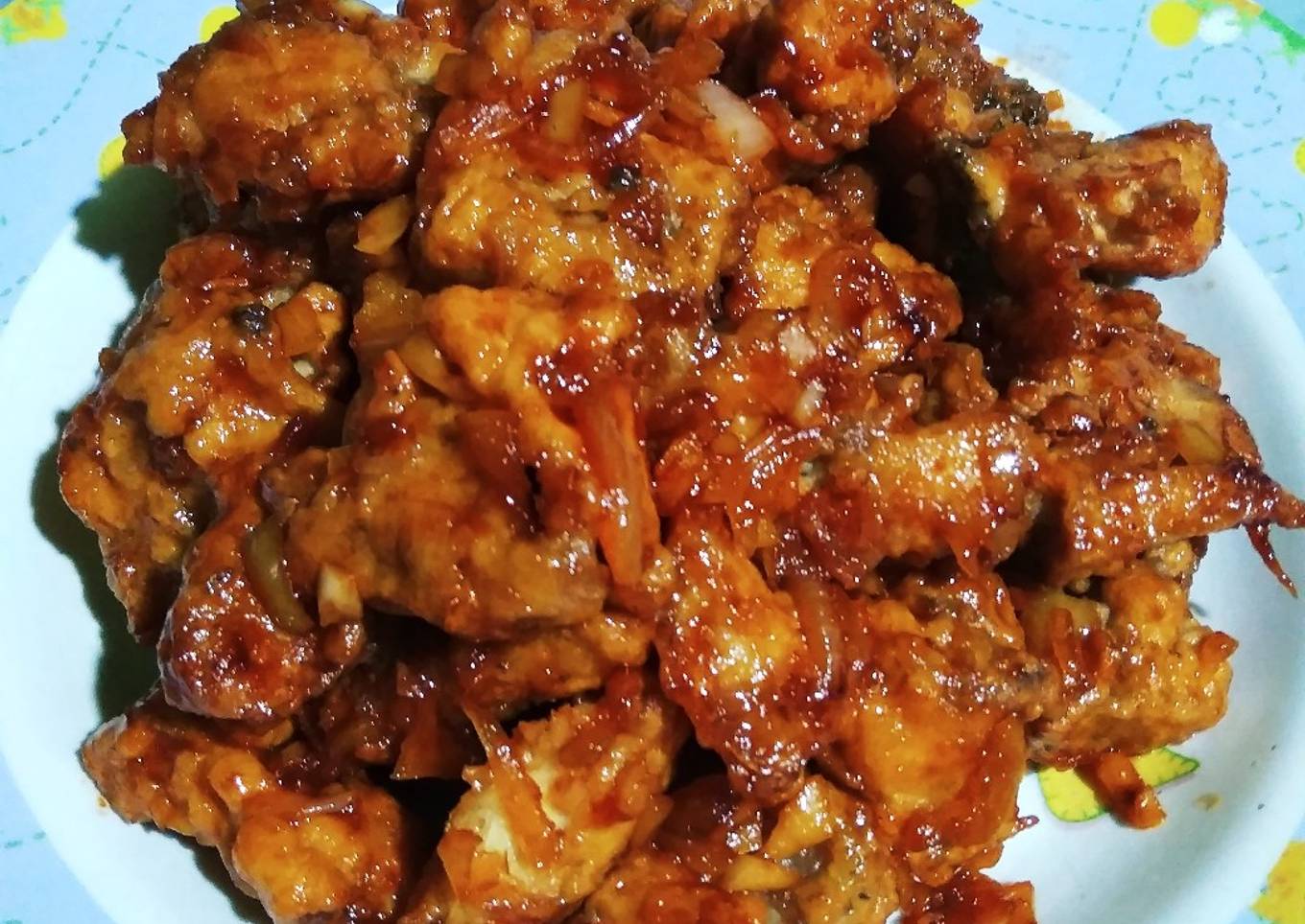 Ayam Popcorn Saus Mentega Balado