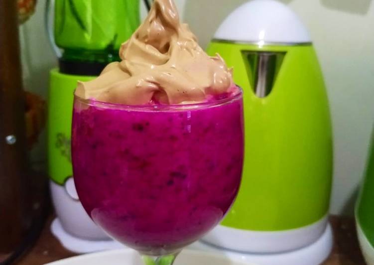 Resep 19.Coffee dalgona with juice fruits dragon Anti Gagal