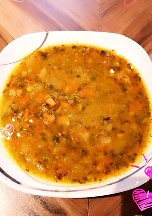 عکسی از دستور سوپ سبزیجات با آب قلم