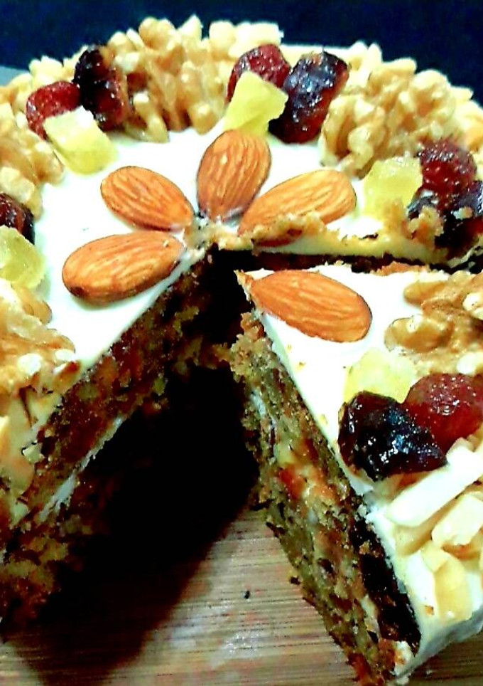 A picture of Carrot Cake with Cream Cheese Frosting.