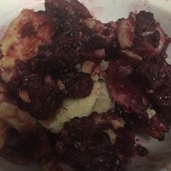 A picture of Fresh Blackberry cobbler.