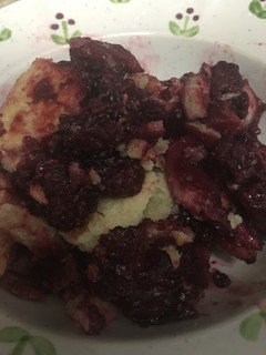A picture of Fresh Blackberry cobbler.