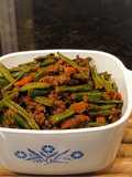 Stir Fry Green Bean Carrots and Ground Beef (With Gochujang Paste)