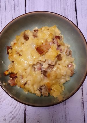 Une photo de Crozet au beaufort et lard fumé