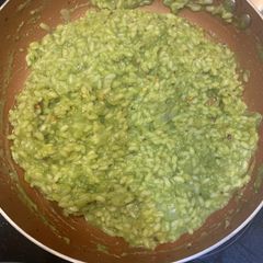 A picture of Vishal’s pesto risotto.