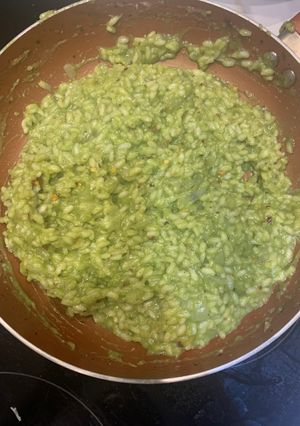 A picture of Vishal’s pesto risotto.