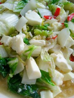 Foto resep Cah sawi putih & putih telur